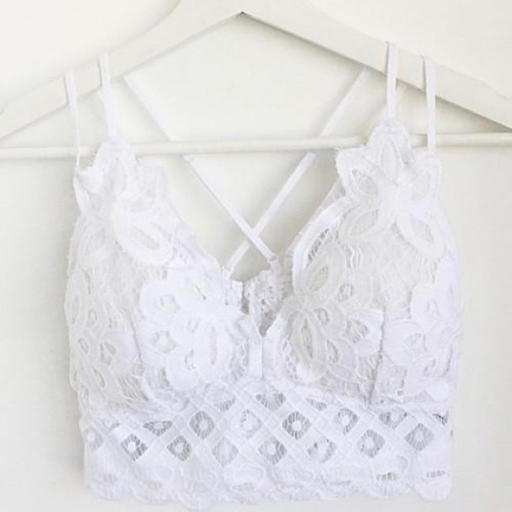 White Anemone lightly padded lace bralette